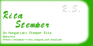 rita stemper business card
